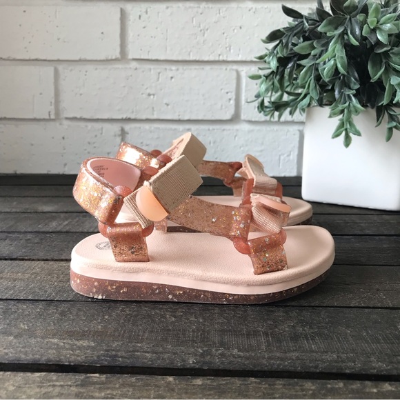 Wonder Nation Toddler Girls Glitter Nature Pink Sandal Size 9 - Picture 9 of 9